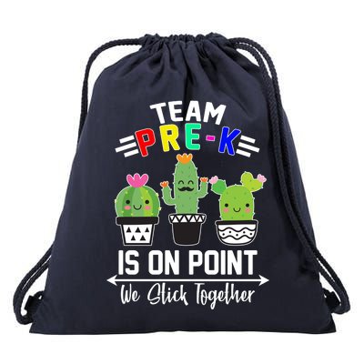 Team Pre-K Is On Point Drawstring Bag