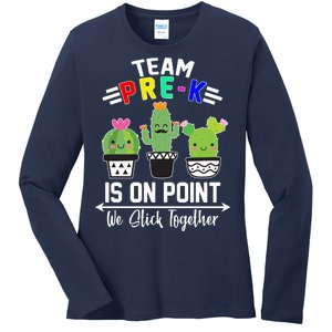 Team Pre-K Is On Point Ladies Long Sleeve Shirt