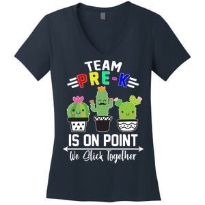 Team Pre-K Is On Point Women's V-Neck T-Shirt