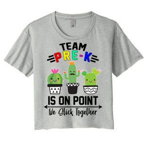 Team Pre-K Is On Point Women's Crop Top Tee