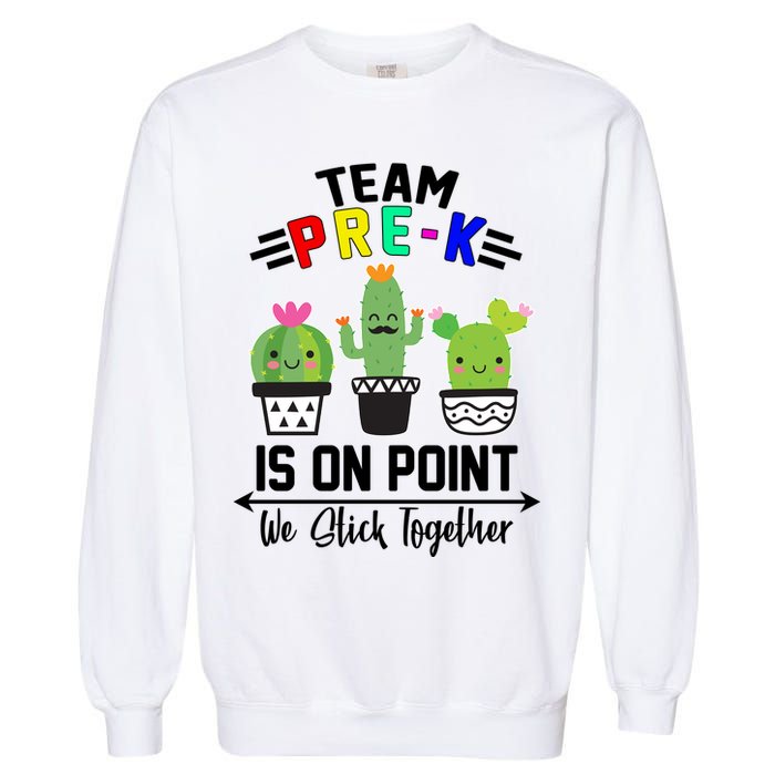 Team Pre-K Is On Point Garment-Dyed Sweatshirt
