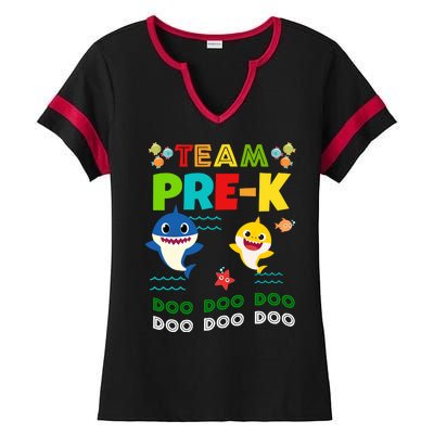 Team Pre-K Shark Doo Doo Doo Ladies Halftime Notch Neck Tee