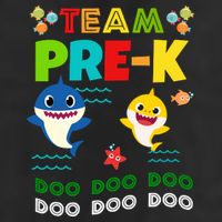 Team Pre-K Shark Doo Doo Doo 7 Panel Mesh Trucker Snapback Hat