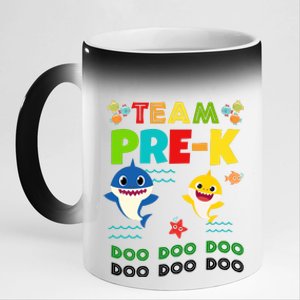 Team Pre-K Shark Doo Doo Doo 11oz Black Color Changing Mug