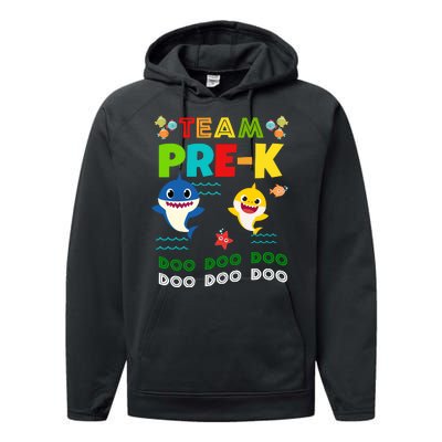 Team Pre-K Shark Doo Doo Doo Performance Fleece Hoodie