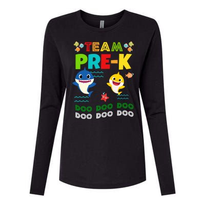 Team Pre-K Shark Doo Doo Doo Womens Cotton Relaxed Long Sleeve T-Shirt