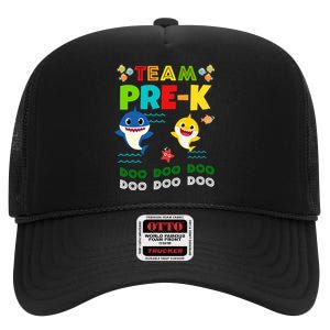 Team Pre-K Shark Doo Doo Doo High Crown Mesh Back Trucker Hat