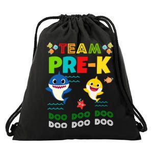 Team Pre-K Shark Doo Doo Doo Drawstring Bag