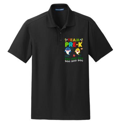 Team Pre-K Shark Doo Doo Doo Dry Zone Grid Polo