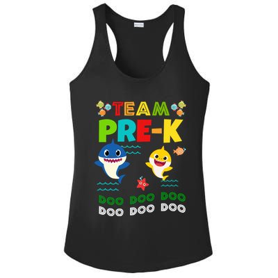 Team Pre-K Shark Doo Doo Doo Ladies PosiCharge Competitor Racerback Tank