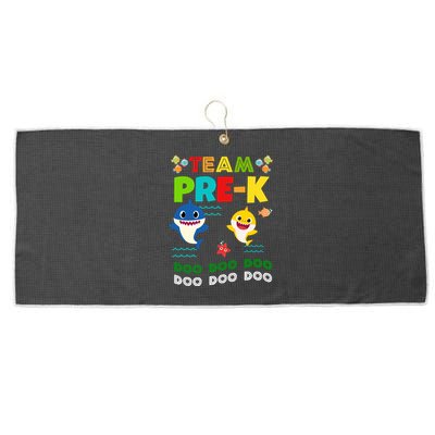Team Pre-K Shark Doo Doo Doo Large Microfiber Waffle Golf Towel