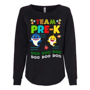 Team Pre-K Shark Doo Doo Doo Womens California Wash Sweatshirt