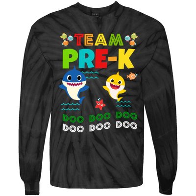 Team Pre-K Shark Doo Doo Doo Tie-Dye Long Sleeve Shirt