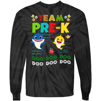 Team Pre-K Shark Doo Doo Doo Tie-Dye Long Sleeve Shirt