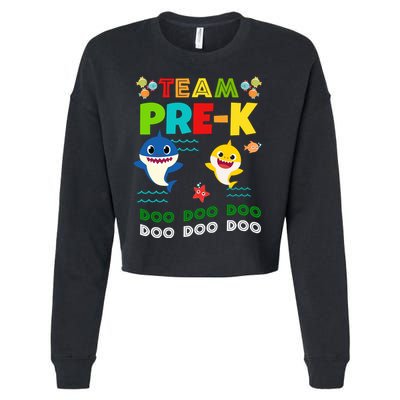 Team Pre-K Shark Doo Doo Doo Cropped Pullover Crew