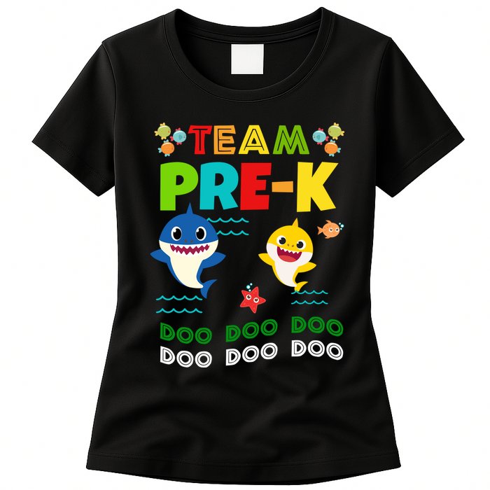 Team Pre-K Shark Doo Doo Doo Womens T-Shirt