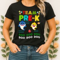 Team Pre-K Shark Doo Doo Doo Womens T-Shirt