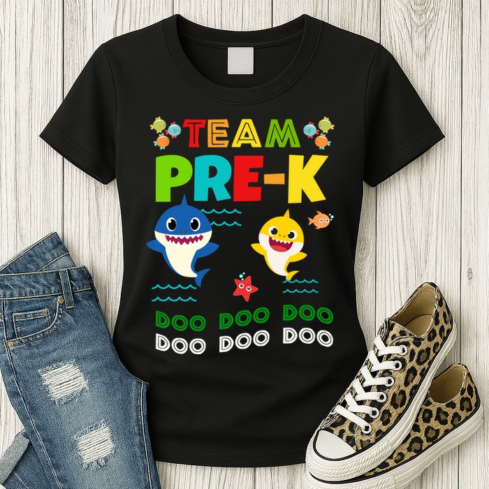 Team Pre-K Shark Doo Doo Doo Womens T-Shirt