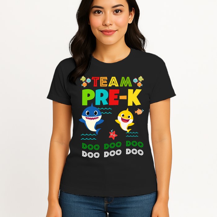Team Pre-K Shark Doo Doo Doo Womens T-Shirt