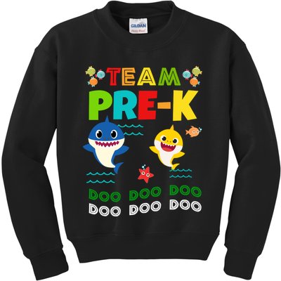 Team Pre-K Shark Doo Doo Doo Kids Sweatshirt