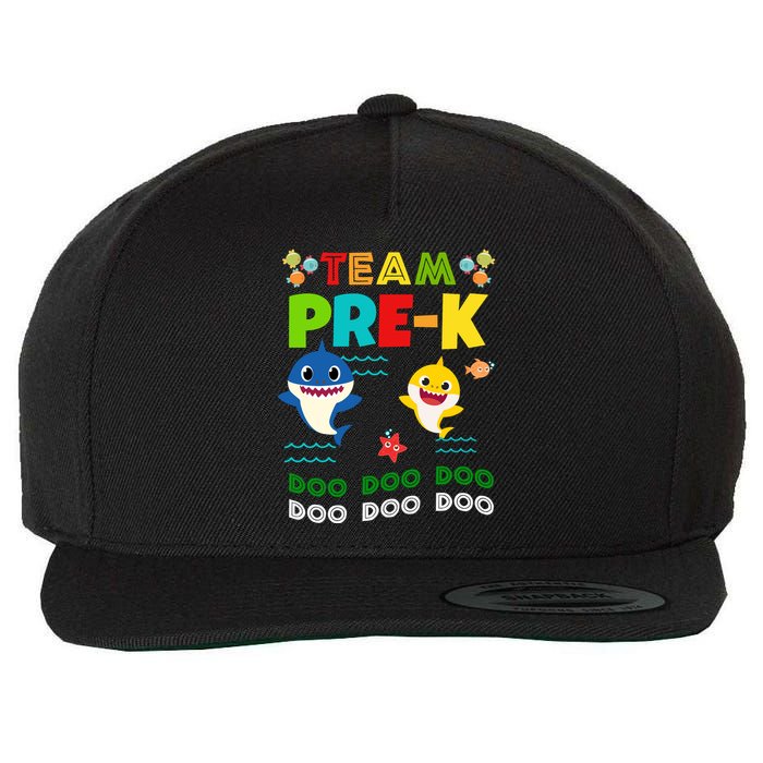 Team Pre-K Shark Doo Doo Doo Wool Snapback Cap