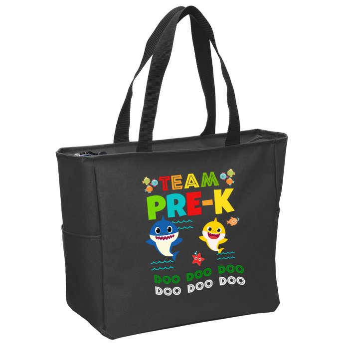 Team Pre-K Shark Doo Doo Doo Zip Tote Bag