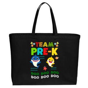 Team Pre-K Shark Doo Doo Doo Cotton Canvas Jumbo Tote