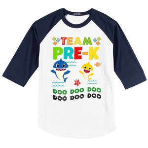 Team Pre-K Shark Doo Doo Doo Baseball Sleeve Shirt