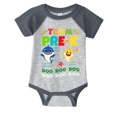 Team Pre-K Shark Doo Doo Doo Infant Baby Jersey Bodysuit