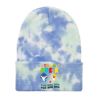 Team Pre-K Shark Doo Doo Doo Tie Dye 12in Knit Beanie