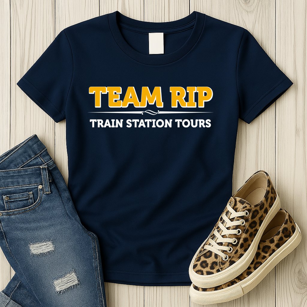 Team Rip Train Station Tours Yellowstone Womens T-Shirt
