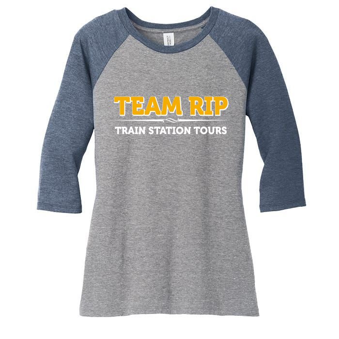 Team Rip Train Station Tours Yellowstone Women's Tri-Blend 3/4-Sleeve Raglan Shirt