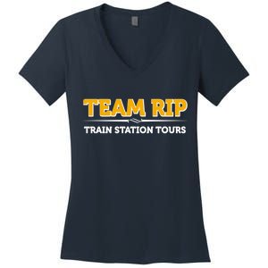 Team Rip Train Station Tours Yellowstone Women's V-Neck T-Shirt