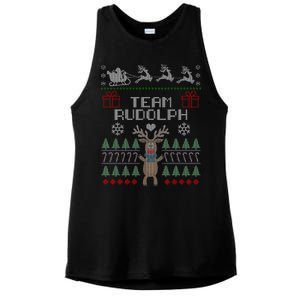 Team Rudolph Ugly Christmas Ladies PosiCharge Tri-Blend Wicking Tank