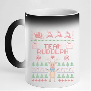 Team Rudolph Ugly Christmas 11oz Black Color Changing Mug