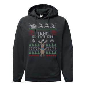 Team Rudolph Ugly Christmas Performance Fleece Hoodie