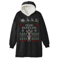 Team Rudolph Ugly Christmas Hooded Wearable Blanket