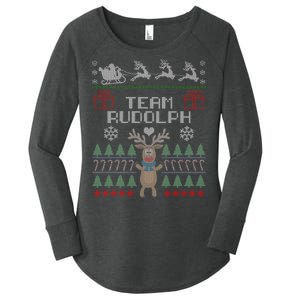 Team Rudolph Ugly Christmas Women's Perfect Tri Tunic Long Sleeve Shirt