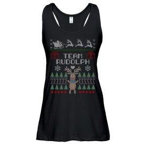 Team Rudolph Ugly Christmas Ladies Essential Flowy Tank