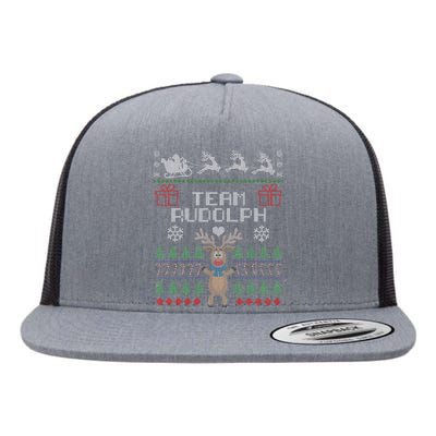 Team Rudolph Ugly Christmas Flat Bill Trucker Hat