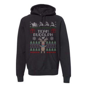 Team Rudolph Ugly Christmas Premium Hoodie