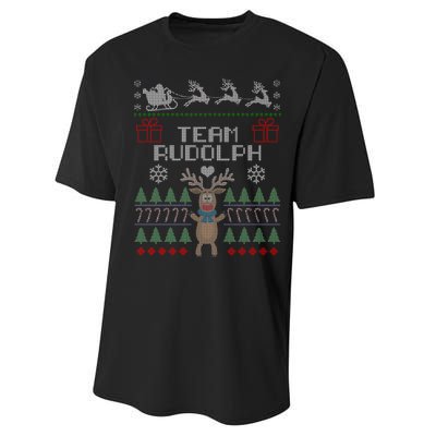 Team Rudolph Ugly Christmas Performance Sprint T-Shirt