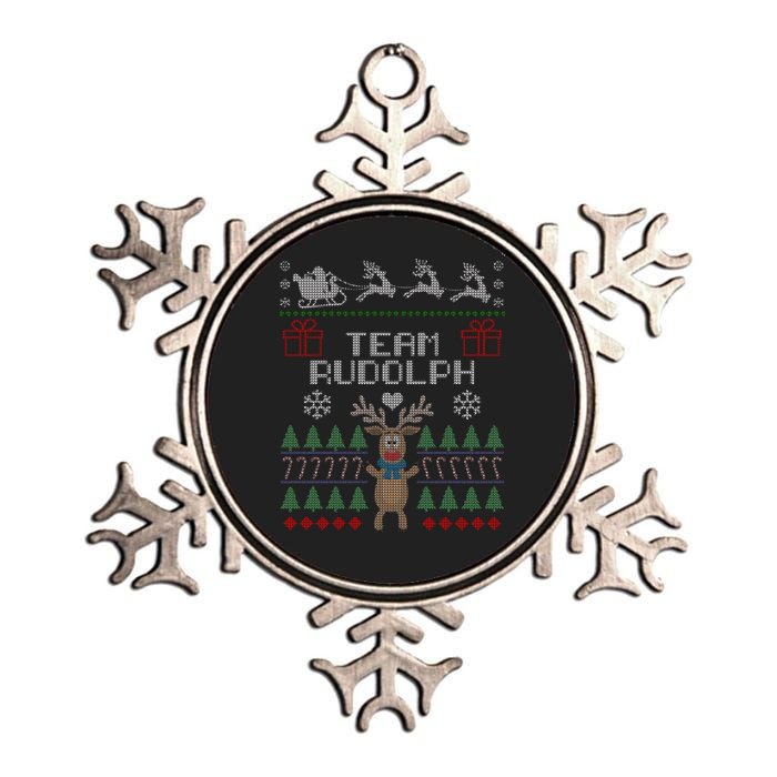 Team Rudolph Ugly Christmas Metallic Star Ornament