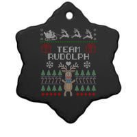 Team Rudolph Ugly Christmas Ceramic Star Ornament