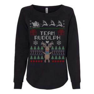 Team Rudolph Ugly Christmas Womens California Wash Sweatshirt