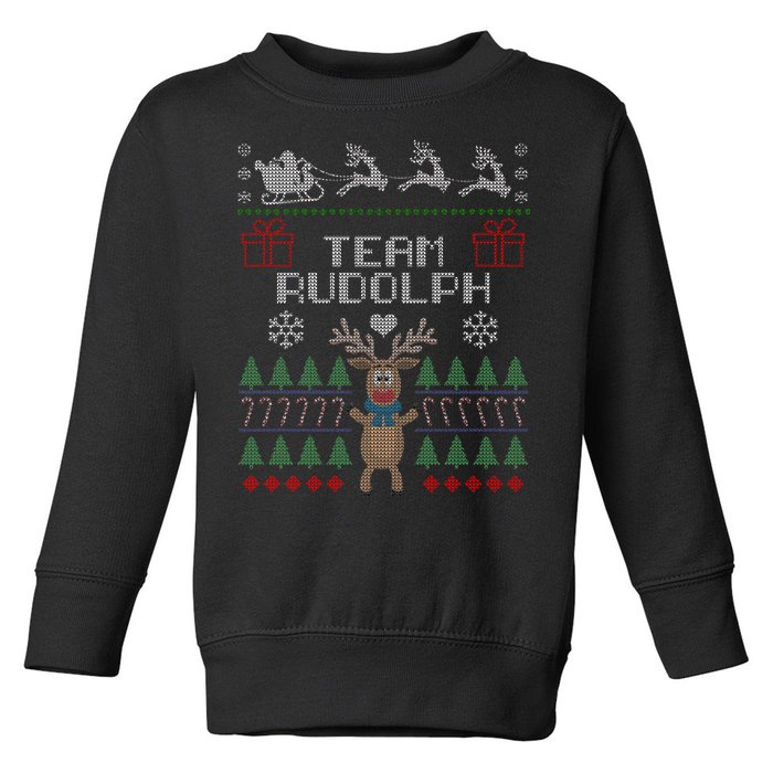 Team Rudolph Ugly Christmas Toddler Sweatshirt