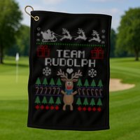 Team Rudolph Ugly Christmas Golf Towel