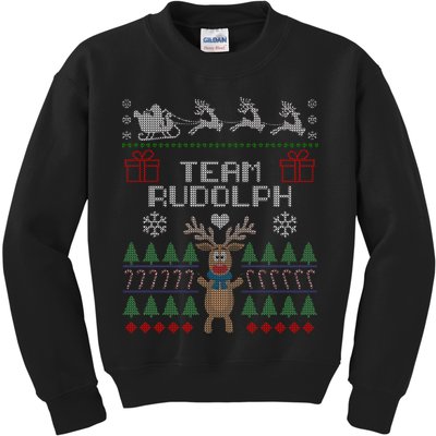 Team Rudolph Ugly Christmas Kids Sweatshirt