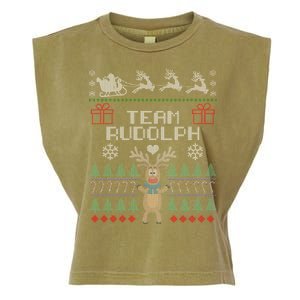 Team Rudolph Ugly Christmas Garment-Dyed Women's Muscle Tee