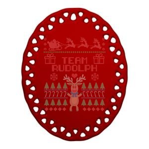 Team Rudolph Ugly Christmas Ceramic Oval Ornament